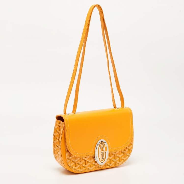 Pre Owned Goyard Yellow Goyardine Coated Canvas and Leather 233 PM Shoulder Bag