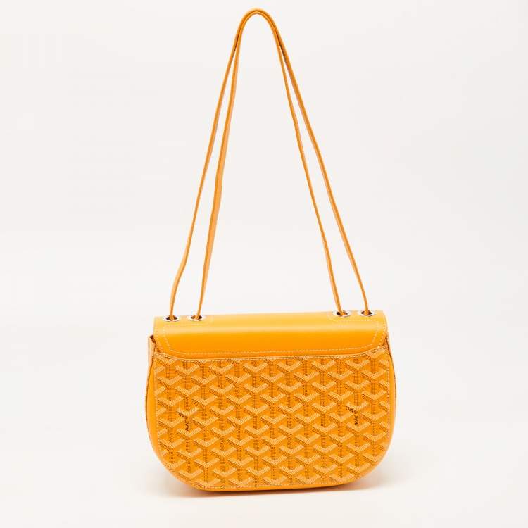 Pre Owned Goyard Yellow Goyardine Coated Canvas and Leather 233 PM Shoulder Bag
