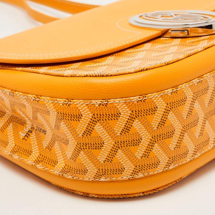 Pre Owned Goyard Yellow Goyardine Coated Canvas and Leather 233 PM Shoulder Bag