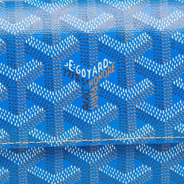 Pre Owned Goyard Blue Goyardine Coated Canvas Varenne Continental Wallet