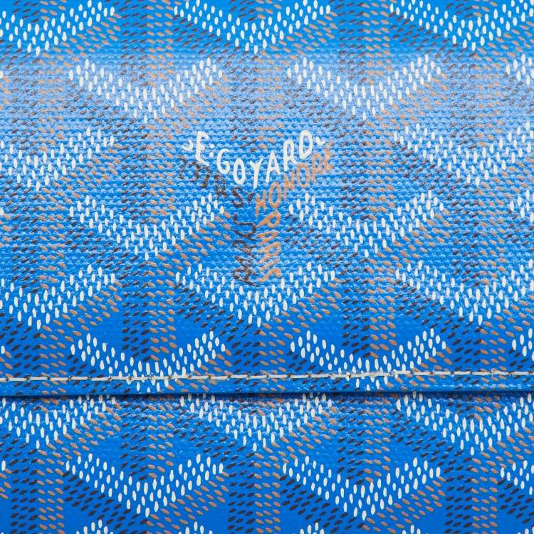Pre Owned Goyard Blue Goyardine Coated Canvas Varenne Continental Wallet