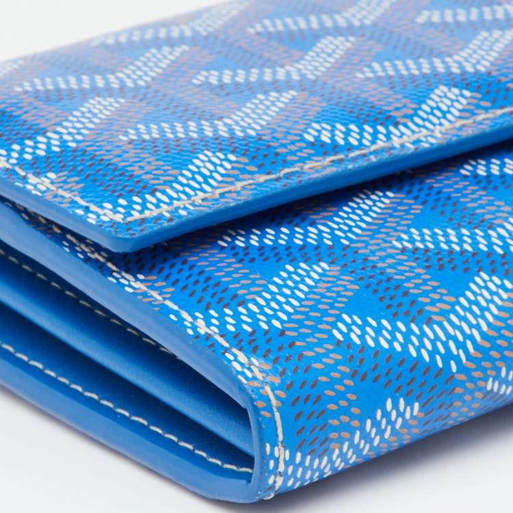 Pre Owned Goyard Blue Goyardine Coated Canvas Varenne Continental Wallet