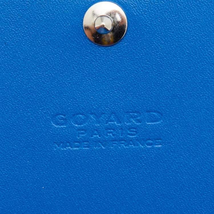 Pre Owned Goyard Blue Goyardine Coated Canvas Varenne Continental Wallet