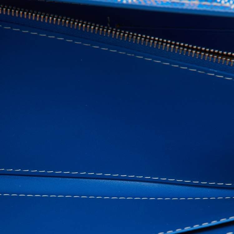 Pre Owned Goyard Blue Goyardine Coated Canvas Varenne Continental Wallet