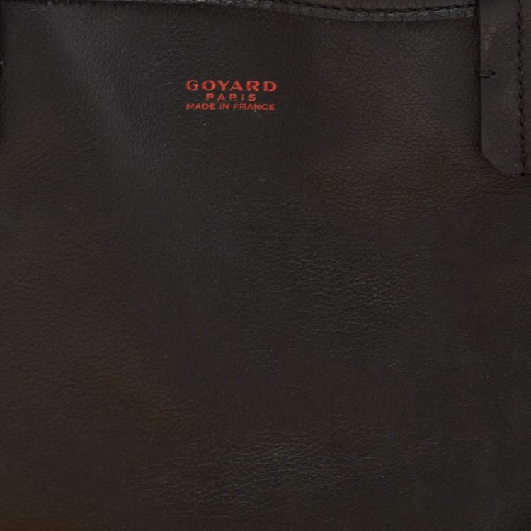 Pre Owned Goyard Black Leather Mini Anjou Tote