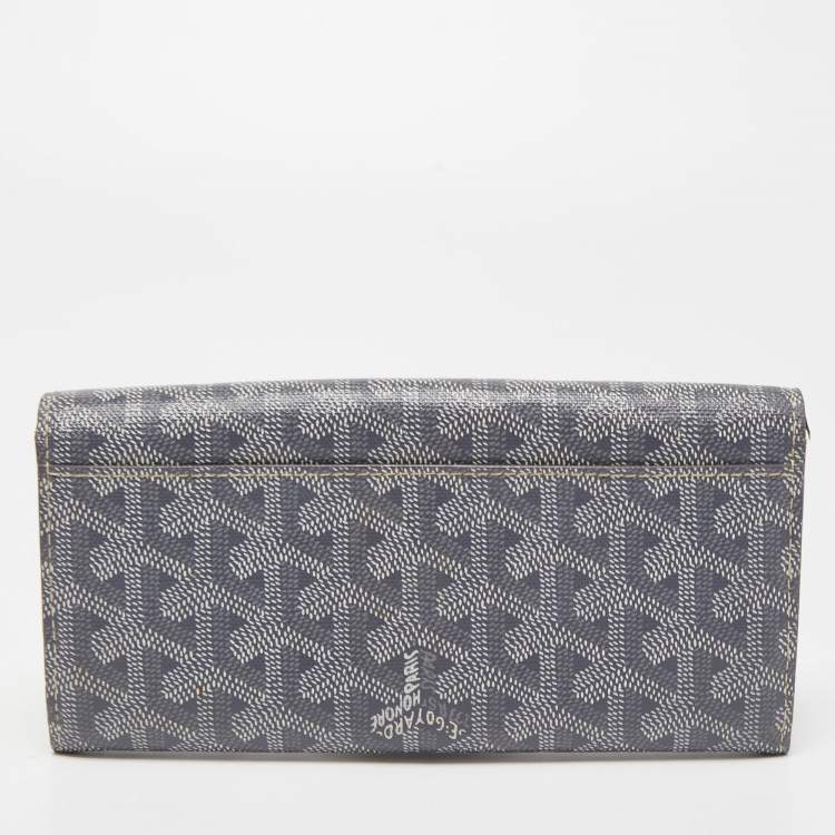 Pre Owned Goyard Grey Goyardine Coated Canvas Varenne Continental Wallet