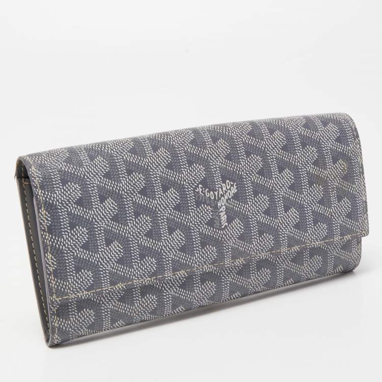 Pre Owned Goyard Grey Goyardine Coated Canvas Varenne Continental Wallet