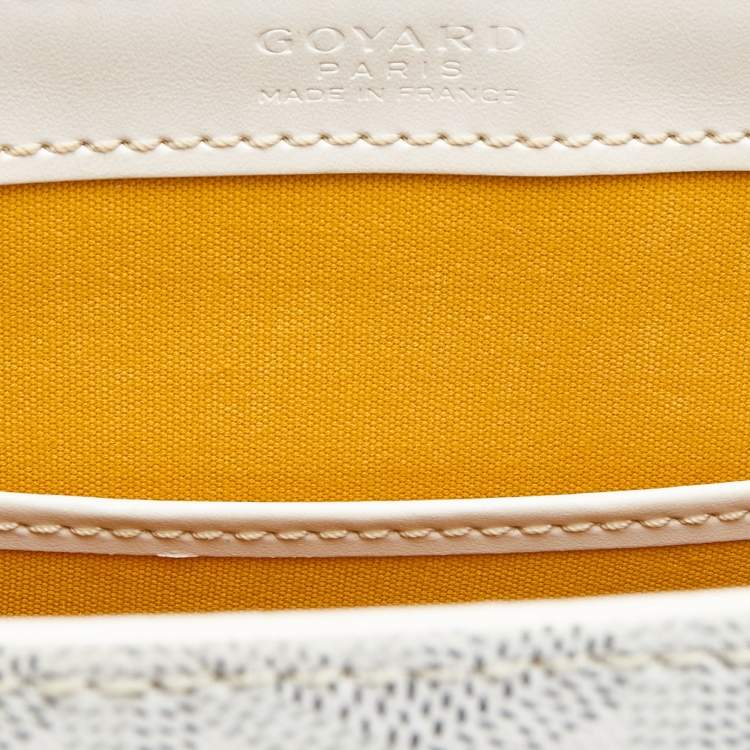 Pre Owned Goyard White Goyardine Coated Canvas and Leather PM Saigon Top Handle Bag