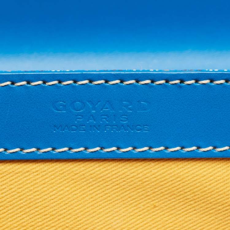 Pre Owned Goyard Blue Goyardine Coated Canvas and Leather Saigon MM Top Handle Bag