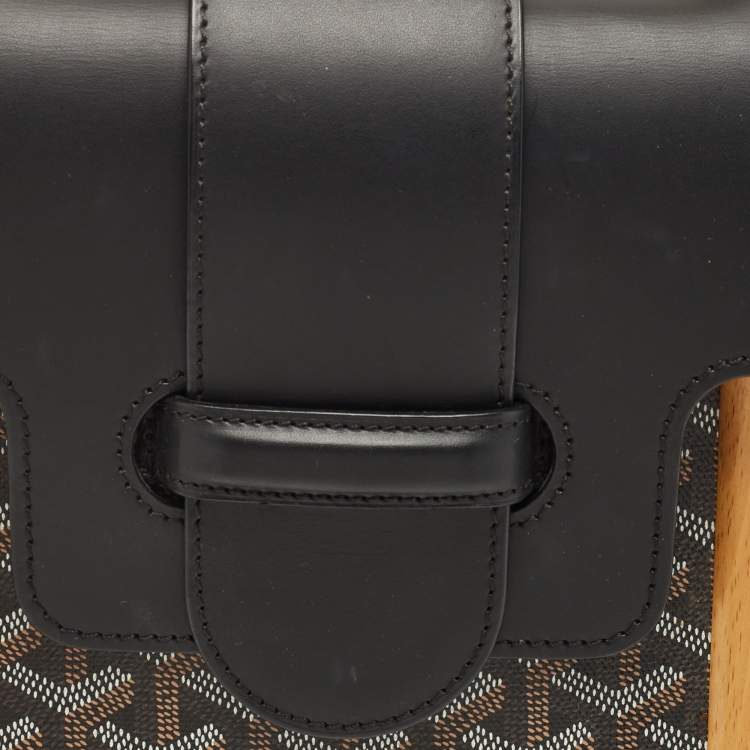 Pre Owned Goyard Black Goyardine Coated Canvas and Leather Saigon MM Top Handle Bag
