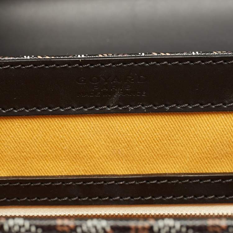Pre Owned Goyard Black Goyardine Coated Canvas and Leather Saigon MM Top Handle Bag