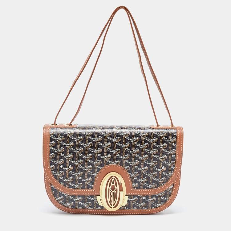 Goyard Brown Goyardine Coated Canvas and Leather Coeur Saint Louis