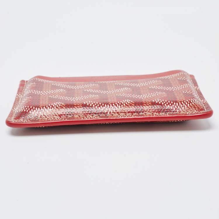 Pre Owned Goyard Red Goyardine Coated Canvas and Leather Saint Sulpice Wallet
