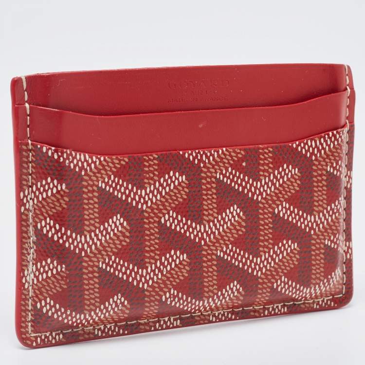 Pre Owned Goyard Red Goyardine Coated Canvas and Leather Saint Sulpice Wallet