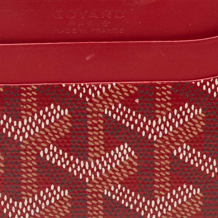 Pre Owned Goyard Red Goyardine Coated Canvas and Leather Saint Sulpice Wallet