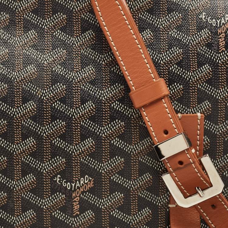 مملوكة مسبقًا Goyard Black/Brown Goyardine Coated Canvas and Leather Belvedere MM Saddle Bag