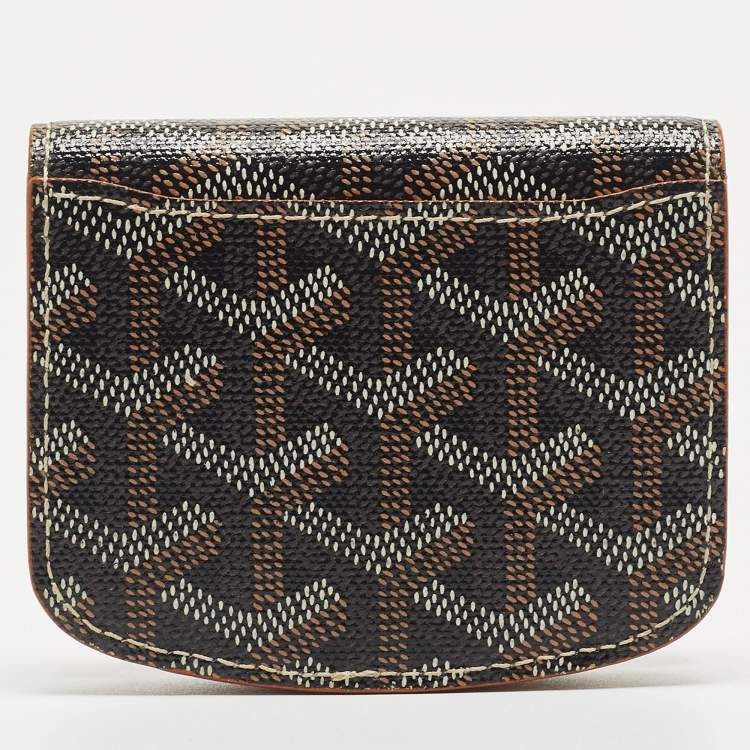 مملوكة مسبقًا Goyard Brown Goyardine Coated Canvas and Leather Flap Card Case