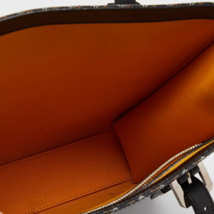 Pre Owned Goyard Black Goyardine Coated Canvas and Leather Comores PM Tote