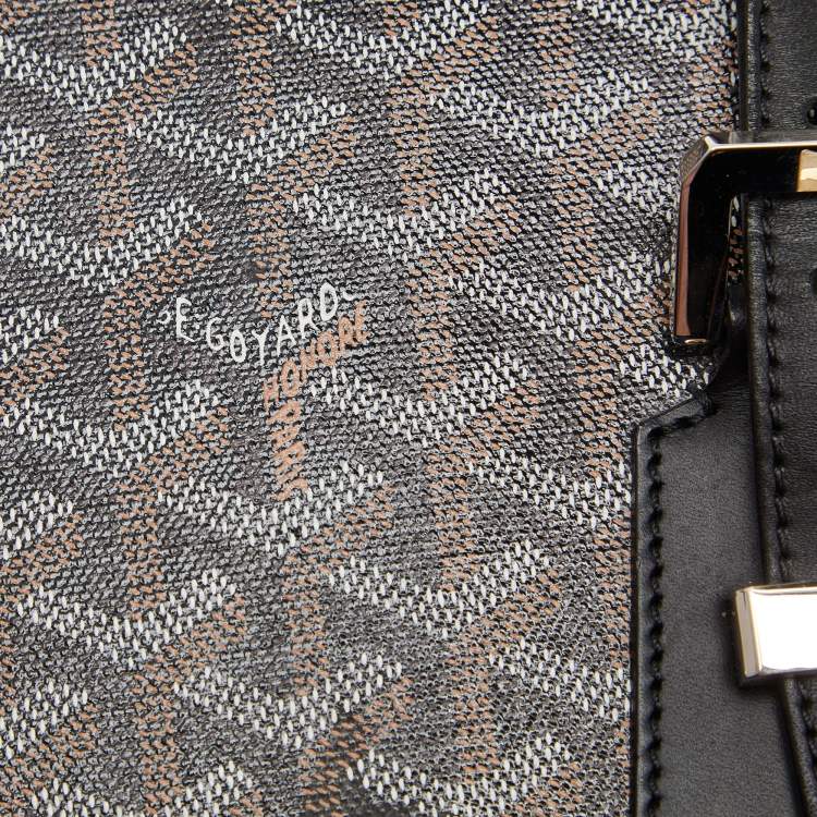 Pre Owned Goyard Black Goyardine Coated Canvas and Leather Comores PM Tote