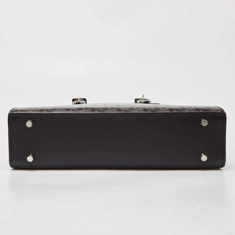 Pre Owned Goyard Black Goyardine Coated Canvas and Leather Comores PM Tote