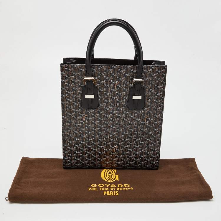 Pre Owned Goyard Black Goyardine Coated Canvas and Leather Comores PM Tote
