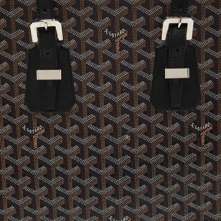 Pre Owned Goyard Black Goyardine Coated Canvas and Leather Comores PM Tote