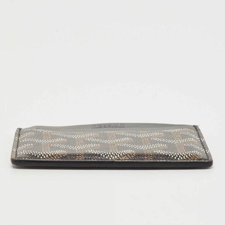 Pre Owned Goyard Black Goyardine Coated Canvas and Leather Saint Sulpice Card Holder