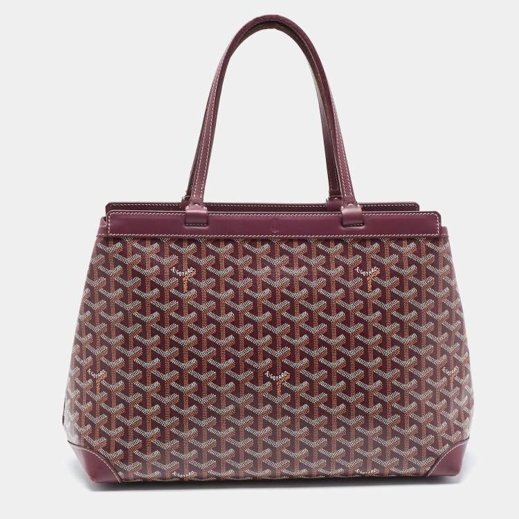 Goyard Burgundy Goyardine Coated Canvas and Leather Bellechasse PM Tote  Goyard