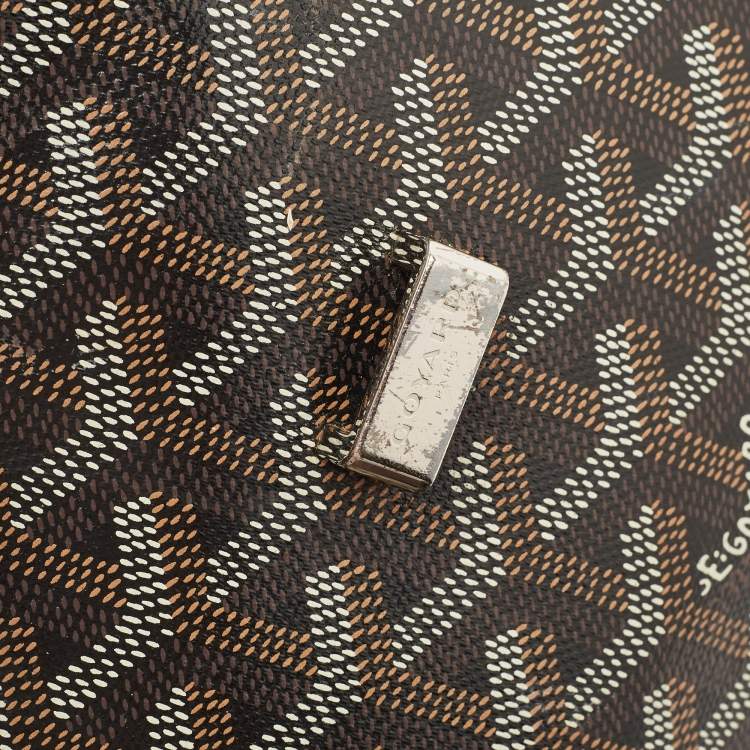 Pre Owned Goyard Black Goyardine Coated Canvas Belvedere PM Shoulder Bag