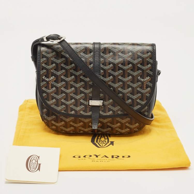 Pre Owned Goyard Black Goyardine Coated Canvas Belvedere PM Shoulder Bag