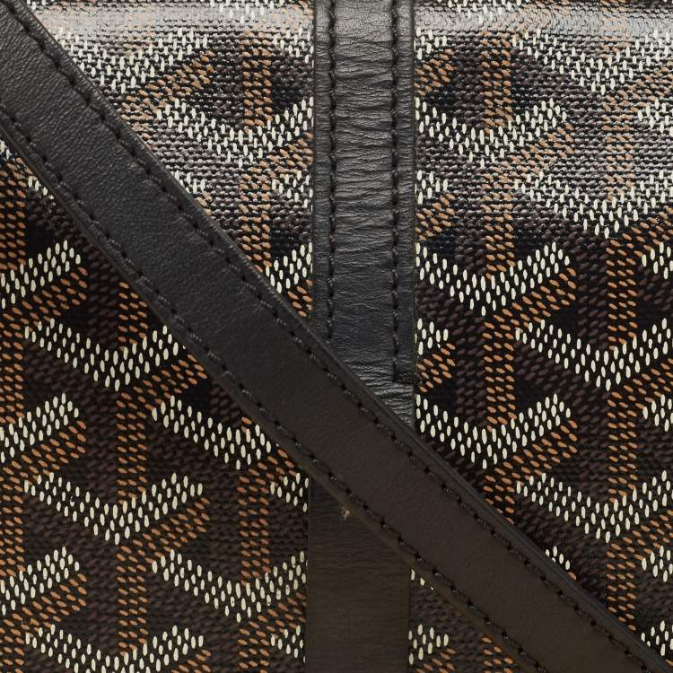 Pre Owned Goyard Black Goyardine Coated Canvas Belvedere PM Shoulder Bag