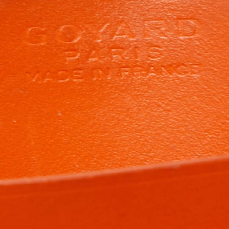 Pre Owned Goyard Orange Goyardine Coated Canvas and Leather Saint Sulpice Card Holder