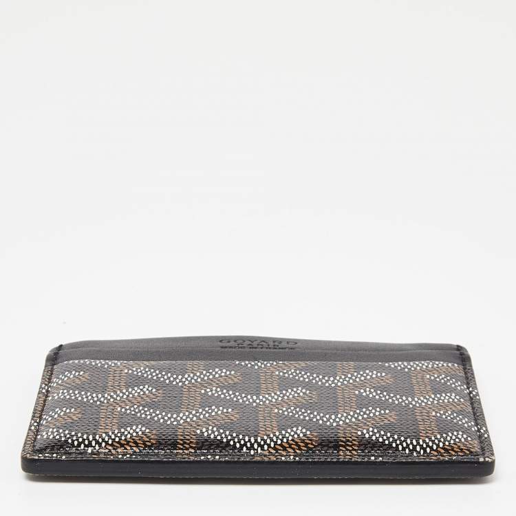 Pre Owned Goyard Black Goyardine Coated Canvas and Leather Saint Sulpice Card Holder