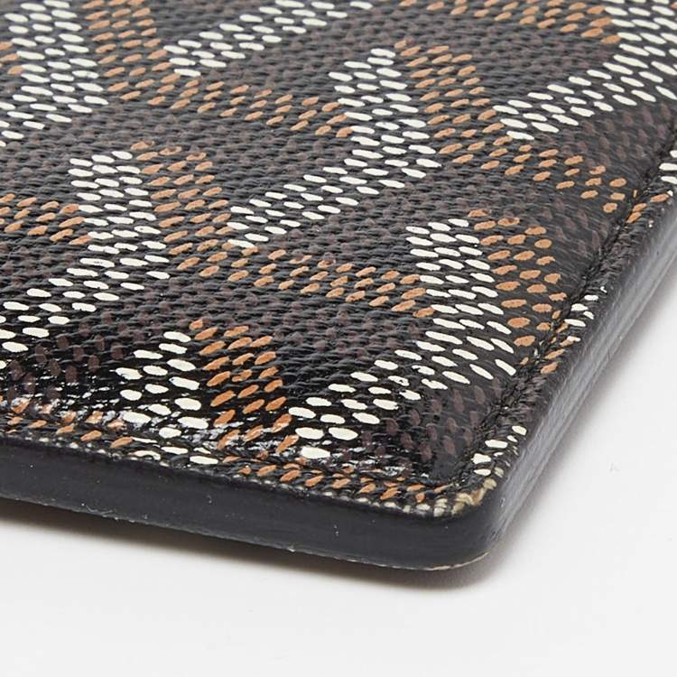 Pre Owned Goyard Black Goyardine Coated Canvas and Leather Saint Sulpice Card Holder