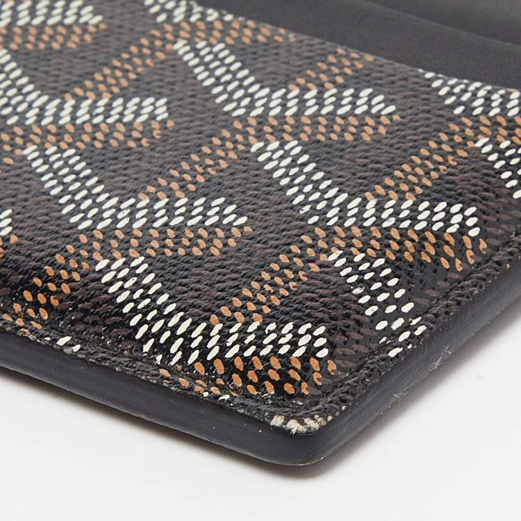 Pre Owned Goyard Black Goyardine Coated Canvas and Leather Saint Sulpice Card Holder