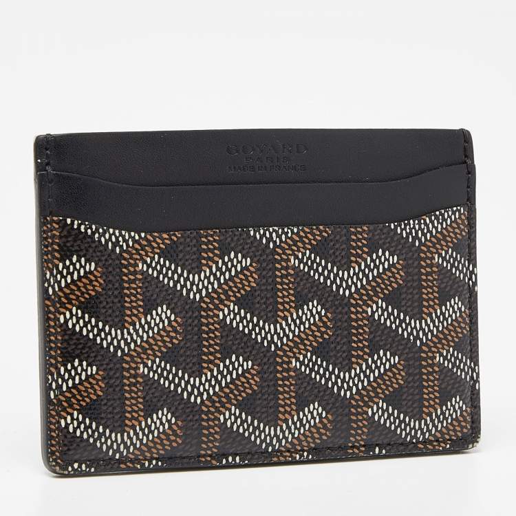Pre Owned Goyard Black Goyardine Coated Canvas and Leather Saint Sulpice Card Holder