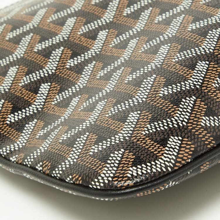 Pre Owned Goyard Brown Goyardine Coated Canvas MM Senat Pouch