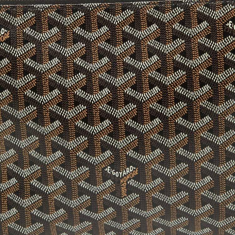 Pre Owned Goyard Brown Goyardine Coated Canvas MM Senat Pouch