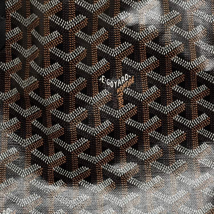 Pre Owned Goyard Black Goyardine Coated Canvas Reversible Anjou GM Tote