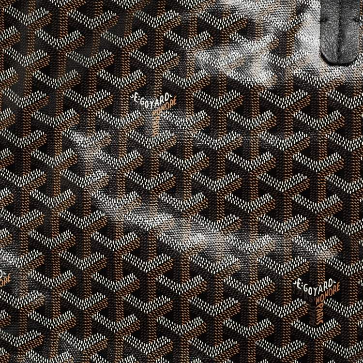 Pre Owned Goyard Black Goyardine Coated Canvas Reversible Anjou GM Tote
