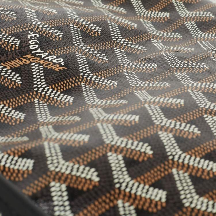 Pre Owned Goyard Black Goyardine Coated Canvas Reversible Anjou GM Tote
