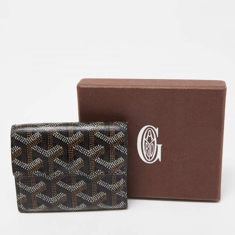 Pre Owned Goyard Black Goyardine Coated Canvas Marigny Wallet