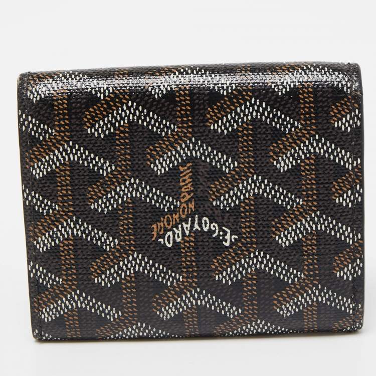 Pre Owned Goyard Black Goyardine Coated Canvas Marigny Wallet
