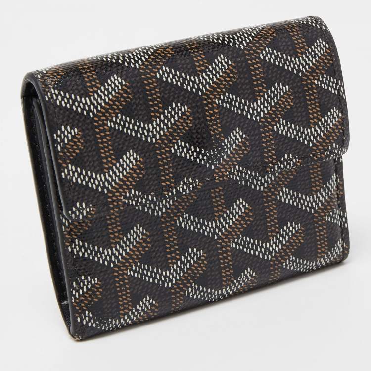 Pre Owned Goyard Black Goyardine Coated Canvas Marigny Wallet