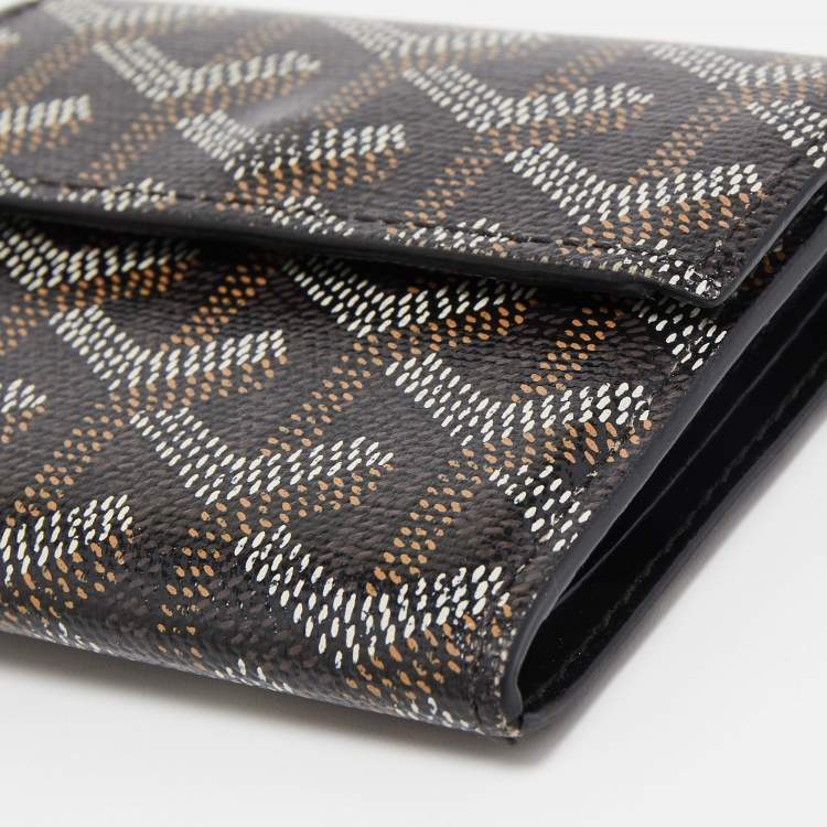 Pre Owned Goyard Black Goyardine Coated Canvas Marigny Wallet