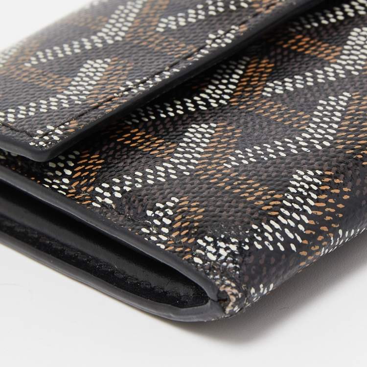 Pre Owned Goyard Black Goyardine Coated Canvas Marigny Wallet