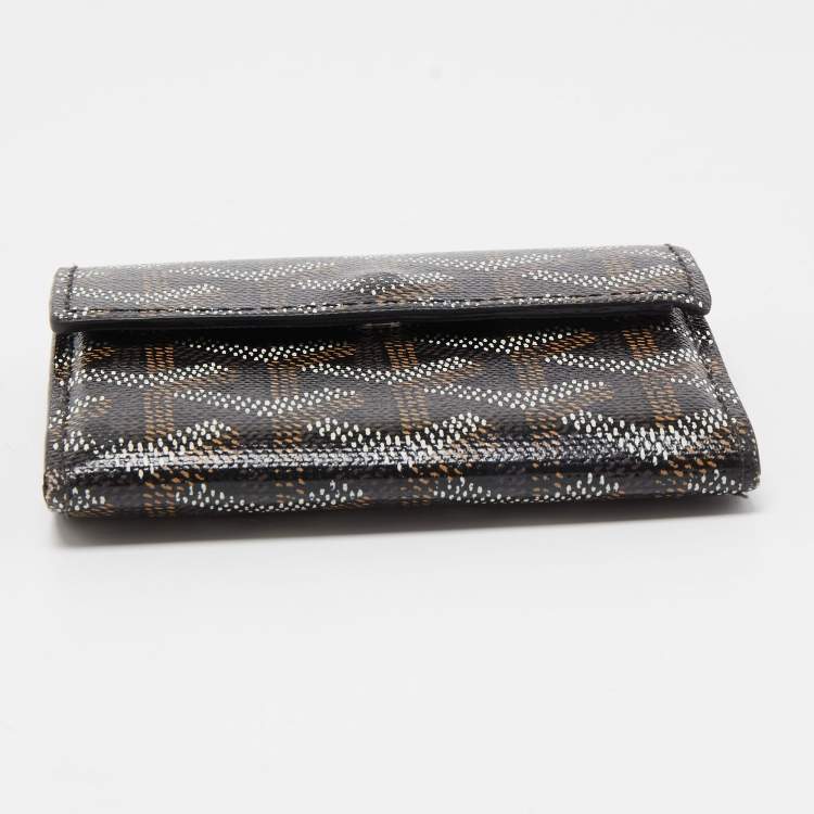 Pre Owned Goyard Black Goyardine Coated Canvas Marigny Wallet