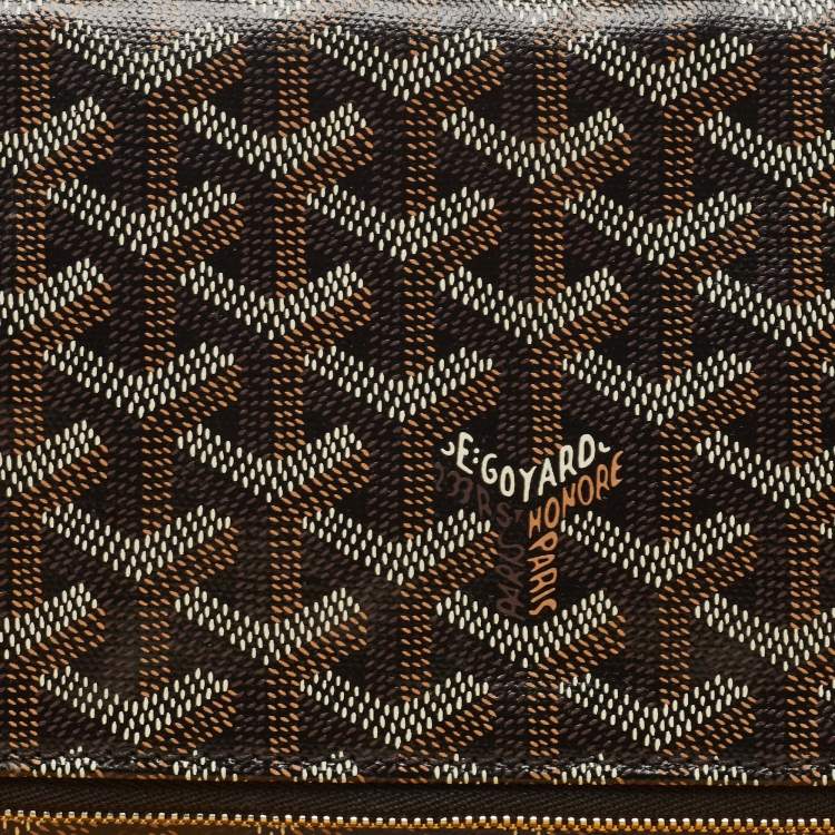 Pre Owned Goyard Black Goyardine Coated Canvas and Leather Sainte Marie Clutch