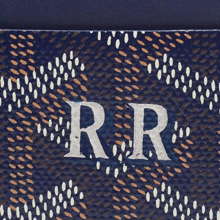 Pre Owned Goyard Blue Coated Canvas Saint Sulpice Card Holder 