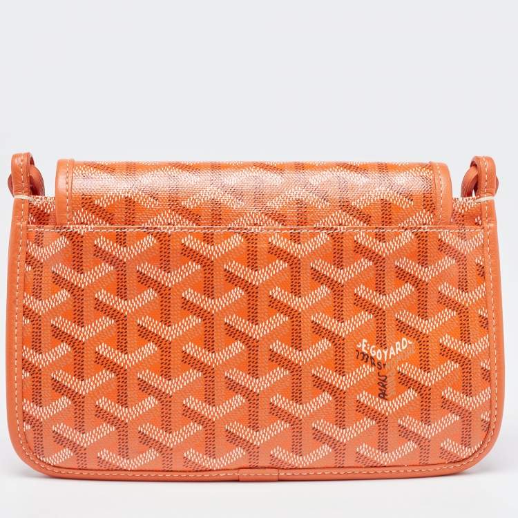 Pre Owned Goyard Orange Goyardine Coated Canvas Plumet Crossbody Bag